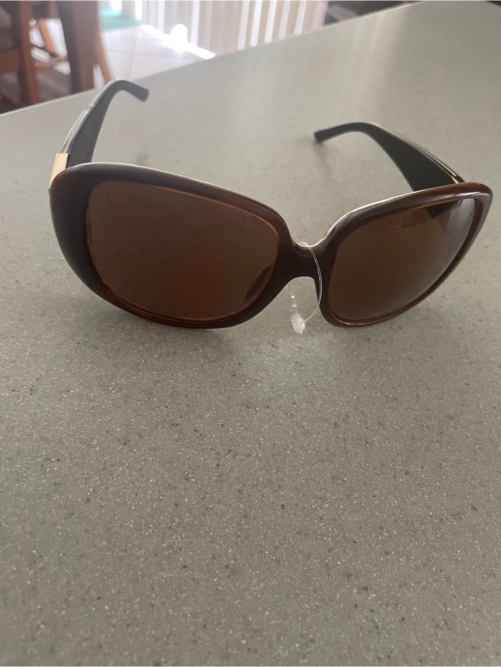 kate spade Brown Oversized Oval Sunglasses with Gold Accents - Picture 4 of 9